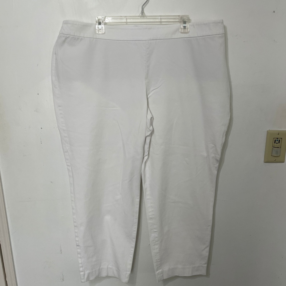 Talbots Chatham Ankle Pants White Side‎ Zip Stretch Trousers Womens 22WP Petites